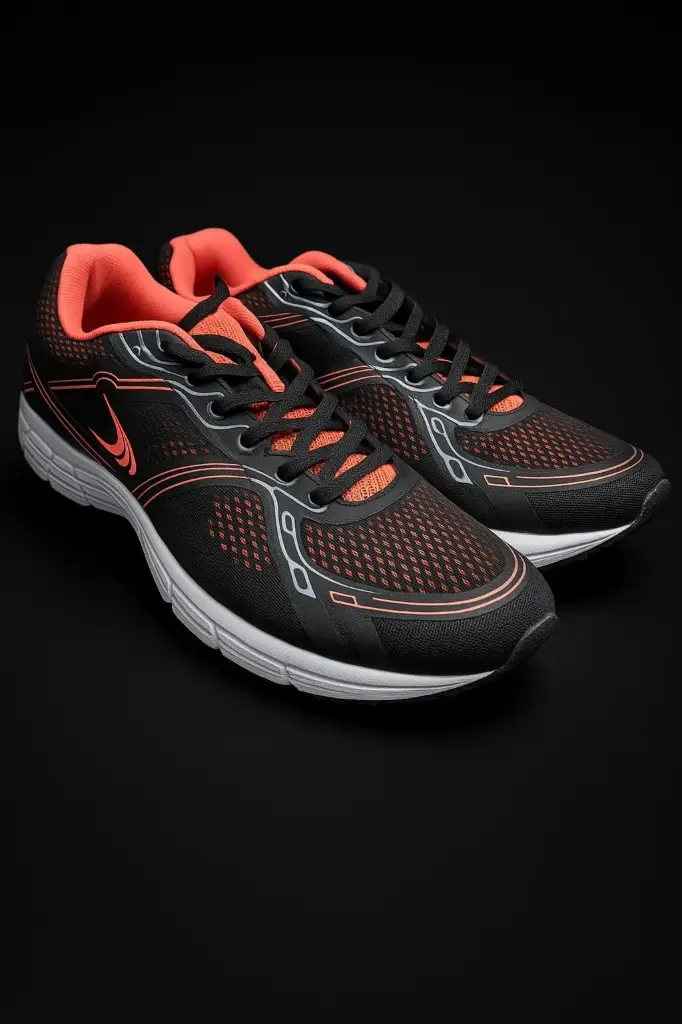 Li-Ning Running Shoes (Black with Orange Accents)