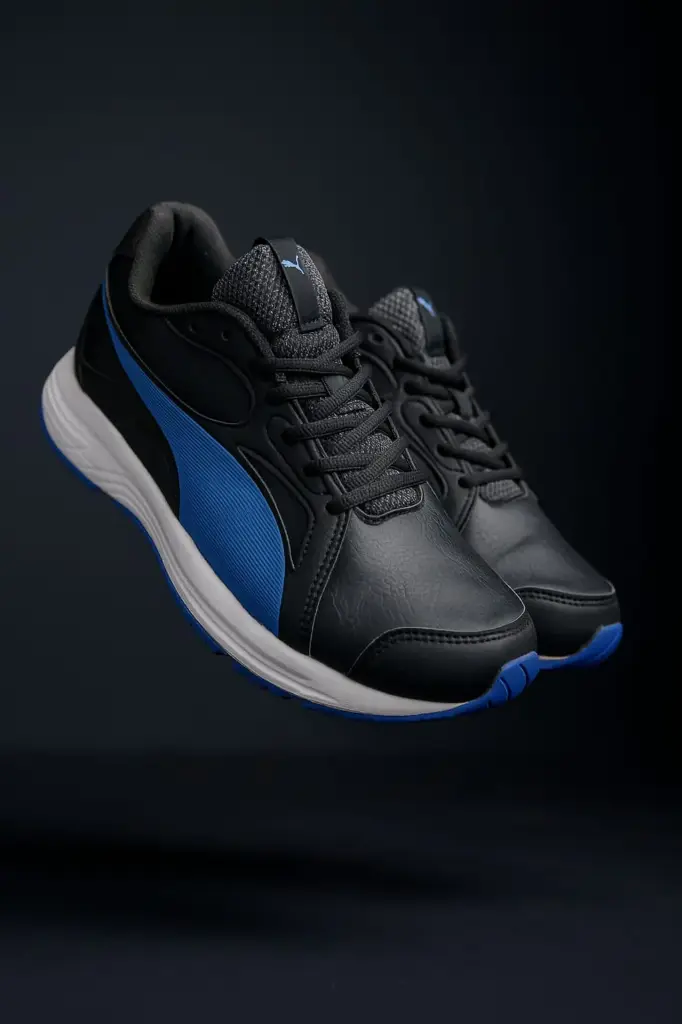 Puma Running Shoes (Black with Blue Accents)
